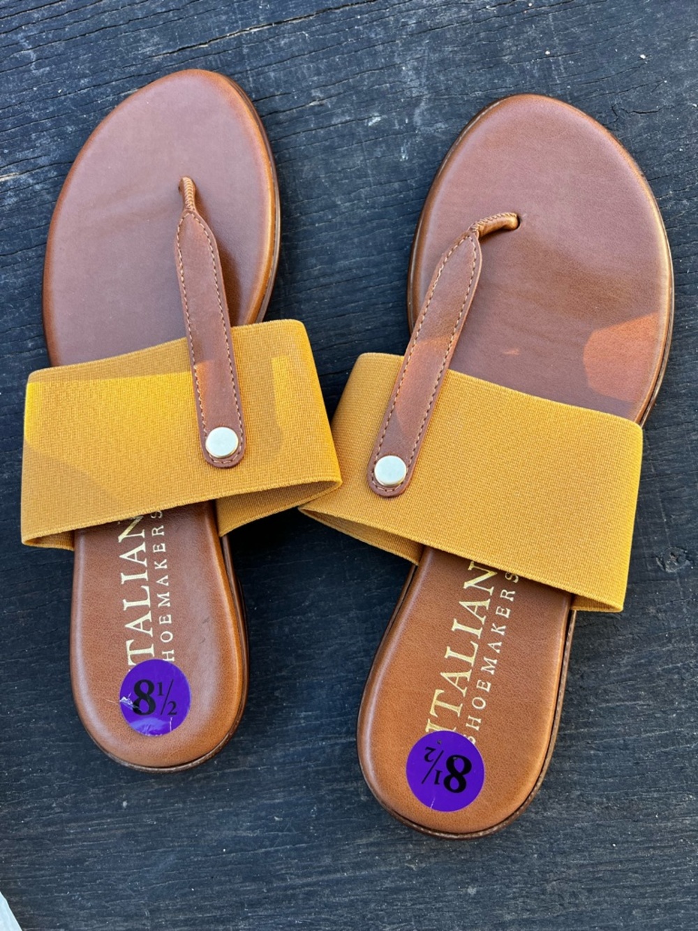 Italian Shoemakers Leather Slide Sandals